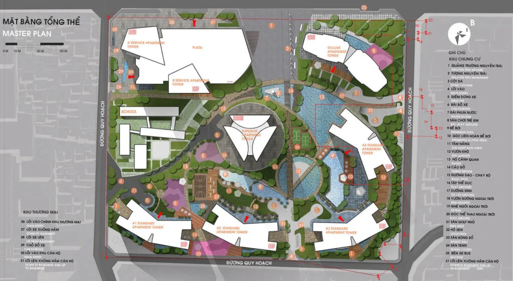 Mặt bằng Tiện ích Masteri Cao Xà Lá